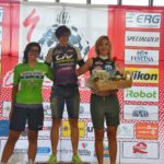 Podio Open Femminile 85 km con la vincitrice Fasolis, Gastaldi ed Elena Novikova