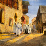 Giuseppe Augusto Levis, Processione a Chiomonte, s.d._olio su tavola_inv. 798_©ARTECO _ Pinacoteca Levis Chiomonte